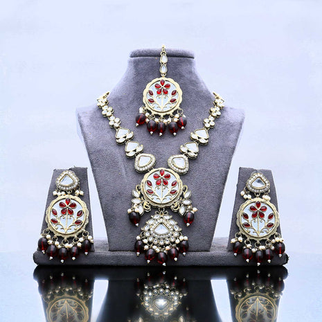 Long Kundan Necklace Set - ESKU302102050