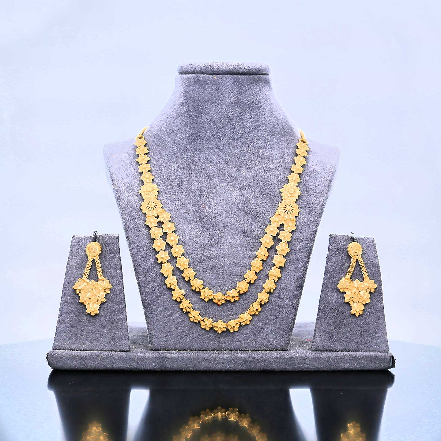 Beautiful Floral Long Necklace Set - ESKU302102071