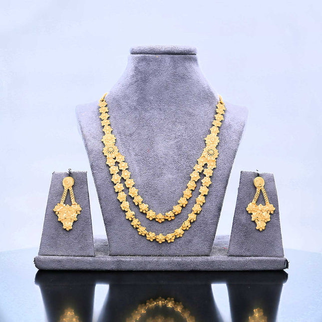 Beautiful Floral Long Necklace Set - ESKU302102071