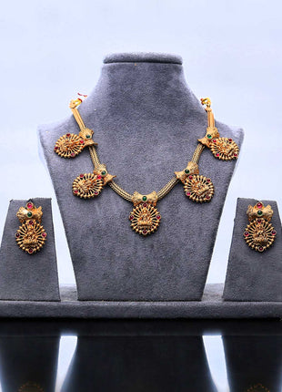 Antique Lakshmi Necklace Set - ESKU302102087