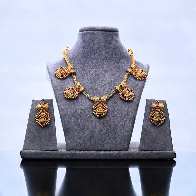 Antique Lakshmi Necklace Set - ESKU302102087