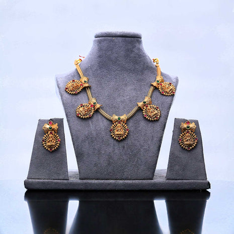 Antique Lakshmi Necklace Set - ESKU302102087