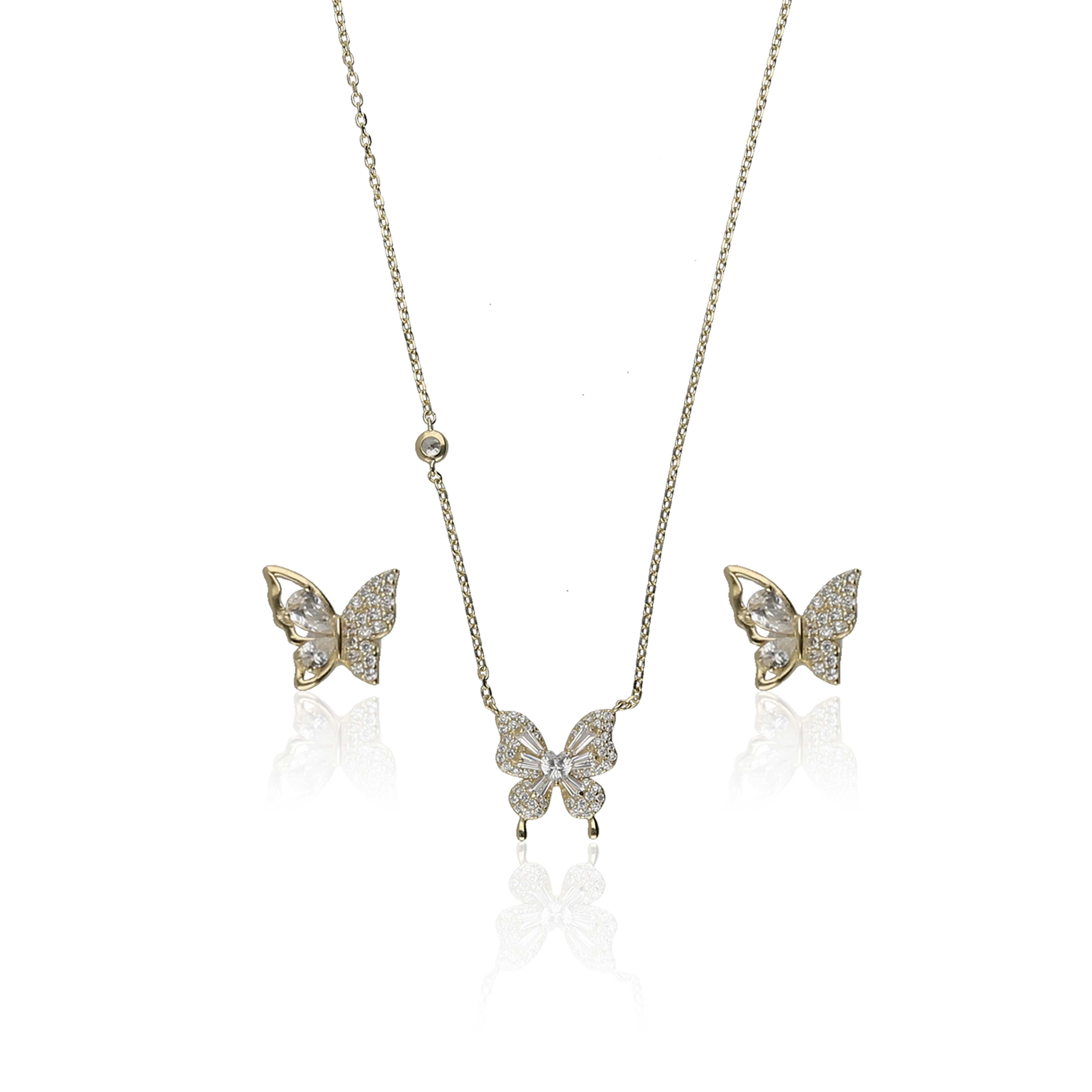 Butterfly Pendant Chain Necklace - ESKU302202915
