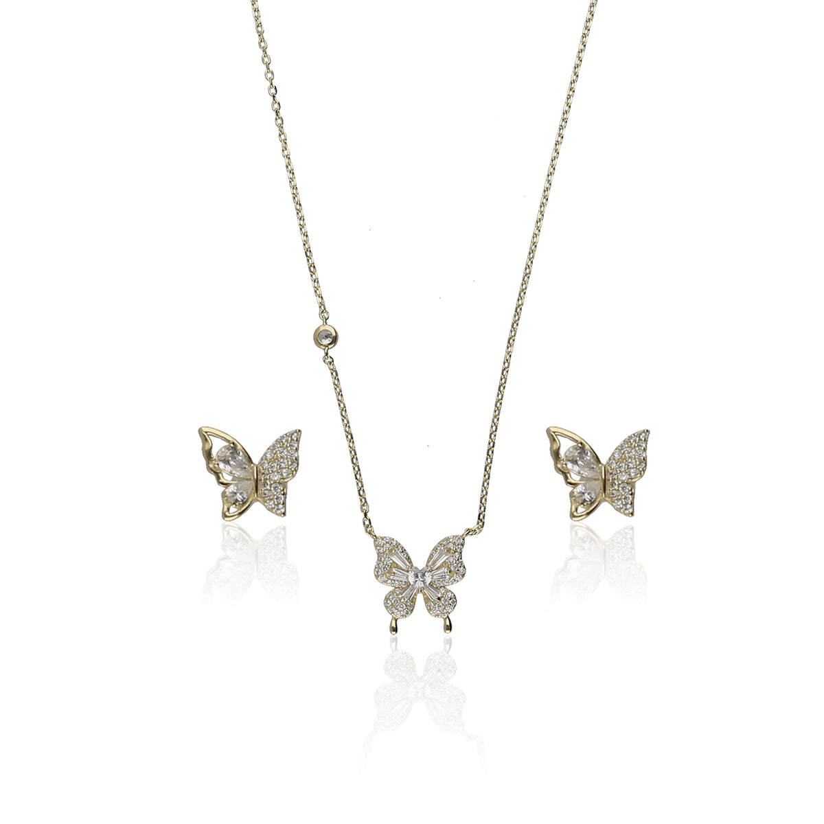 Butterfly Pendant Chain Necklace - ESKU302202915