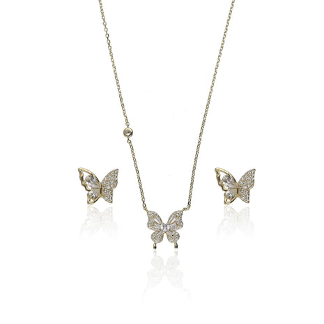 Butterfly Pendant Chain Necklace - ESKU302202915