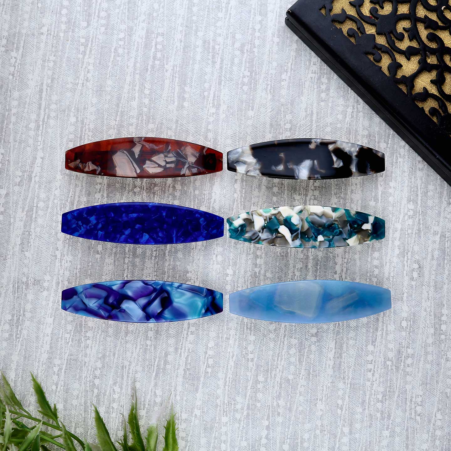 Marble Textured Hair Clip - ESKU302303036