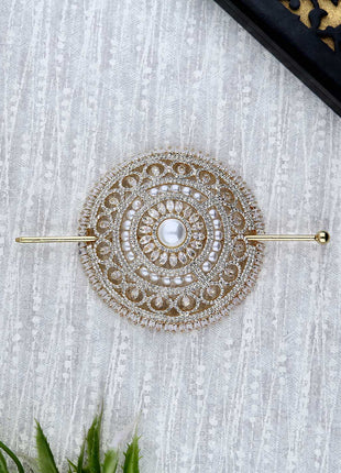 AD Stone Floral Jada Bun - ESKU302303041