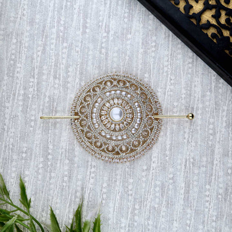 AD Stone Floral Jada Bun - ESKU302303041