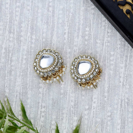 Kundan Pearl Hair Hook - ESKU302303045