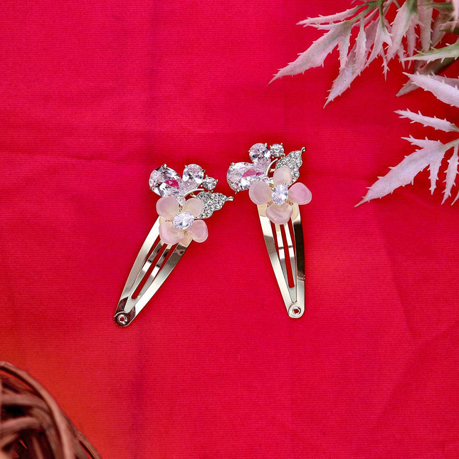Crystal Flower Tik Tak Pins - ESKU302303048