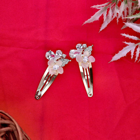 Crystal Flower Tik Tak Pins - ESKU302303048