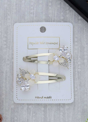Crystal Flower Tik Tak Pins - ESKU302303048