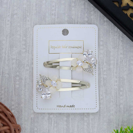 Crystal Flower Tik Tak Pins - ESKU302303048