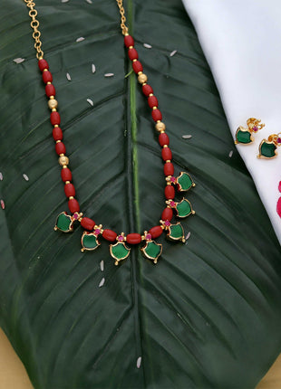 South Indian Palakka Necklace Set - ESKU302303074