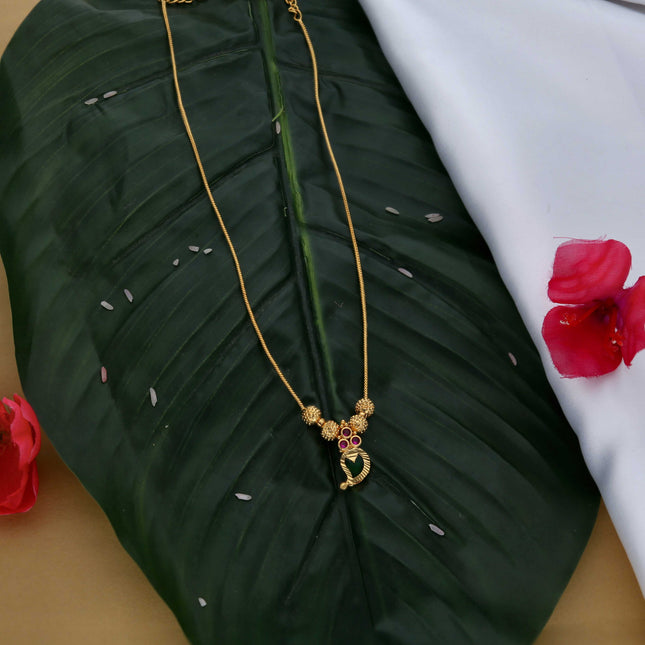 Mango Shaped Palakka Necklace - ESKU302303086