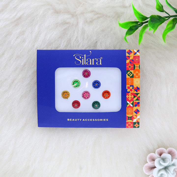 Trendy Colorful Round Bindis - ESKU302303109