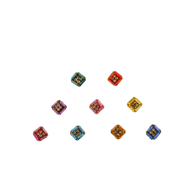 Colorful Stone Square Bindis - ESKU302303121