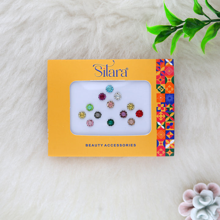 Velvet Bindi With Stone Border - ESKU302303129