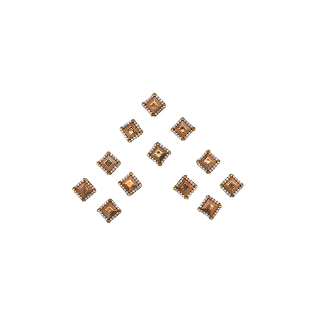 Square Shape Pearl Work Fancy Bindi - ESKU302303131