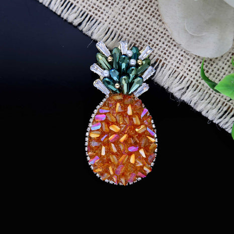 Handmade Crystal Pineapple Brooches - ESKU302303140