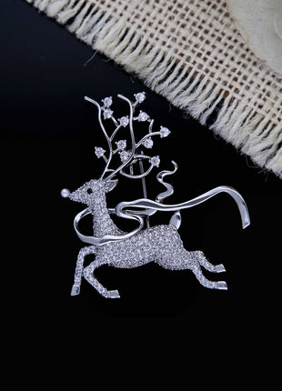 Luxury Christmas Deer Brooch - ESKU302303153