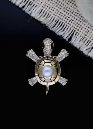 Crystal Turtle Brooch Pin - ESKU302303154