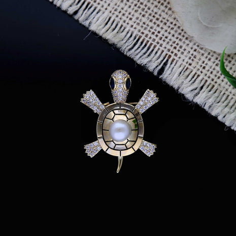 Crystal Turtle Brooch Pin - ESKU302303154