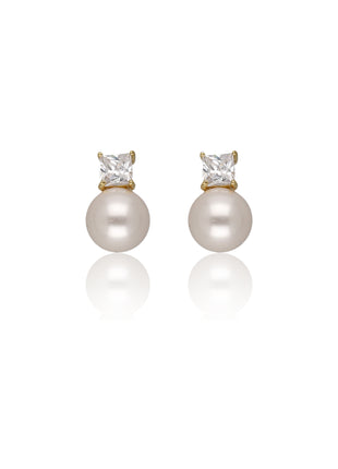 Pearl Crystal Stud Earrings - ESKU302303172