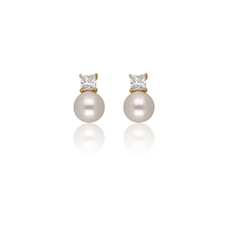 Pearl Crystal Stud Earrings - ESKU302303172