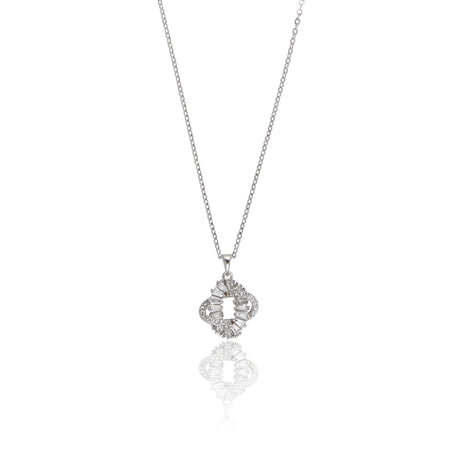Cubic Zirconia Studded Necklace - ESKU302303178