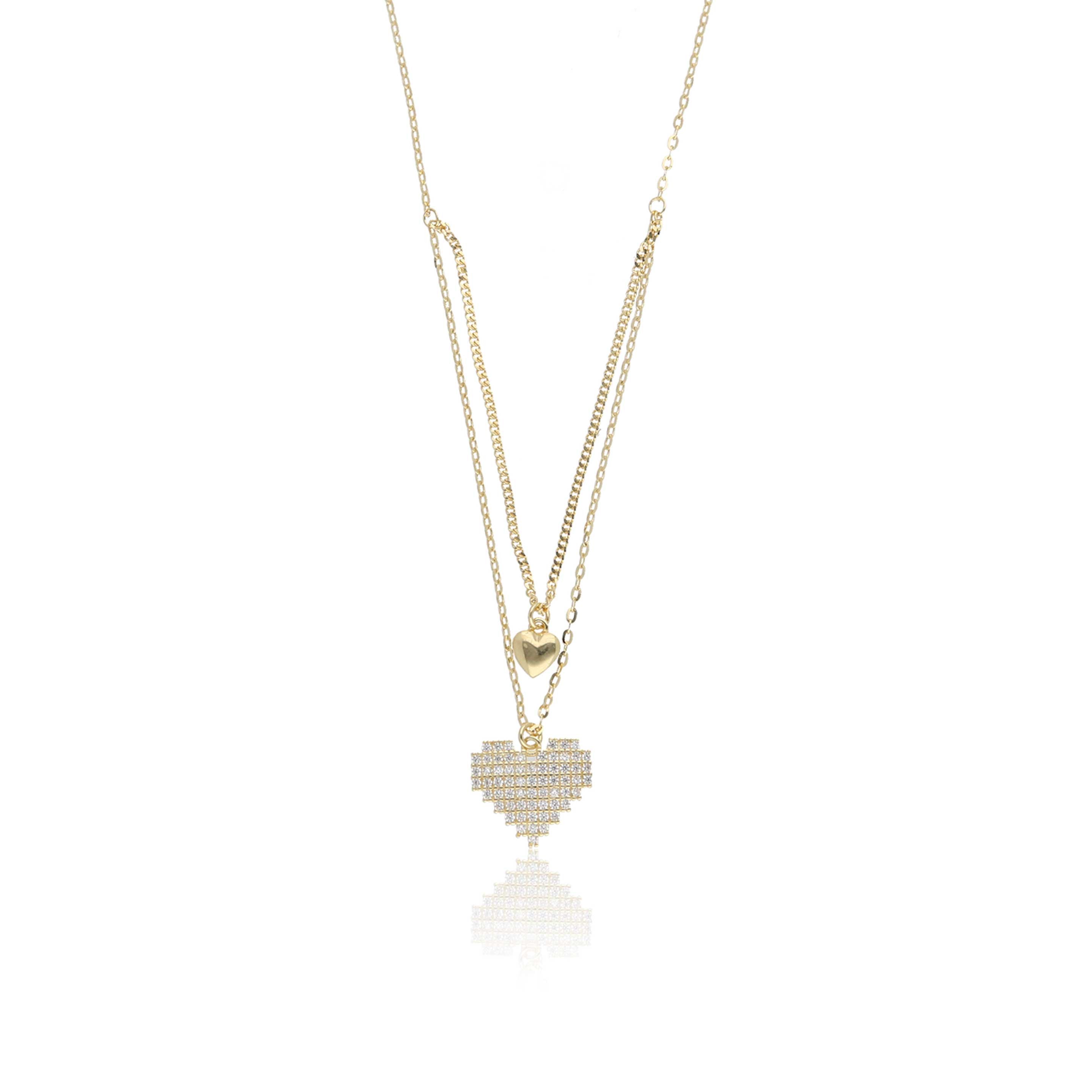 Double-Layer Heart Necklace - ESKU302303182