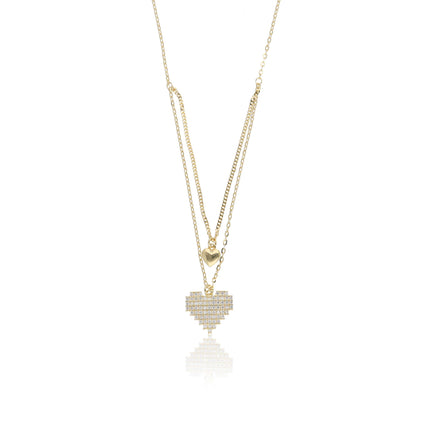 Double-Layer Heart Necklace - ESKU302303182