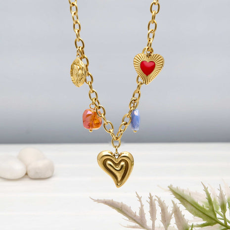 Design Heart Pendant Necklace - ESKU302303188
