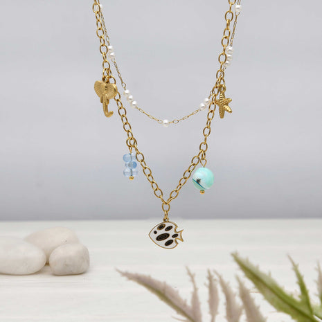 New Fashion Double Layer Necklace - ESKU302303196
