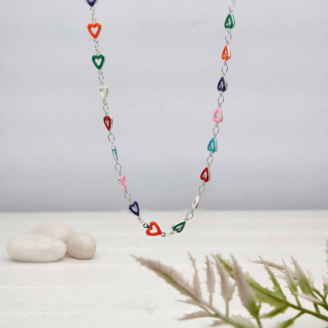 Colourful Heart Necklace - ESKU302303202