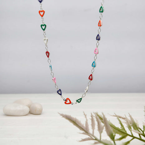 Colourful Heart Necklace - ESKU302303202