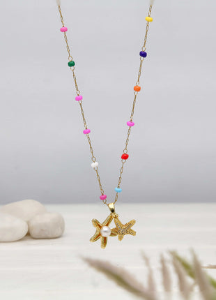Chain Starfish Charm Necklace - ESKU302303205
