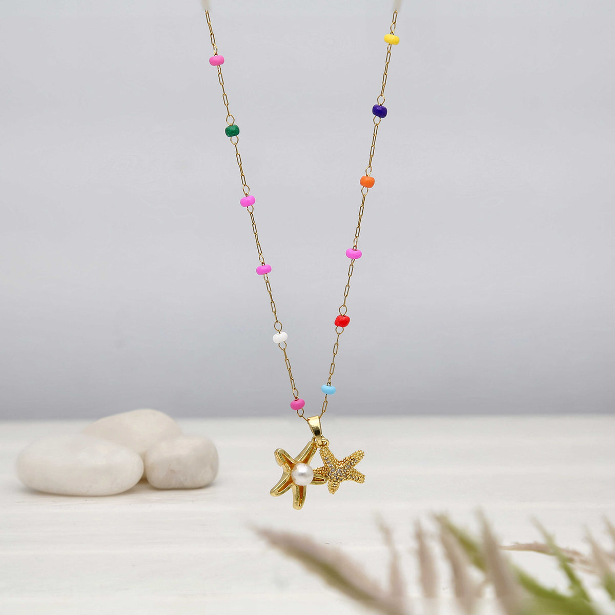 Chain Starfish Charm Necklace - ESKU302303205