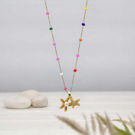 Chain Starfish Charm Necklace - ESKU302303205