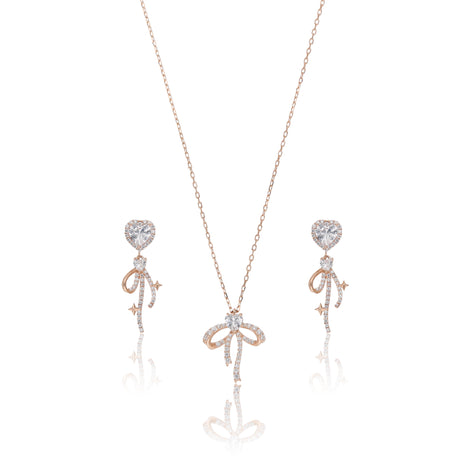 Delicate Diamond Necklace Set - ESKU302303213