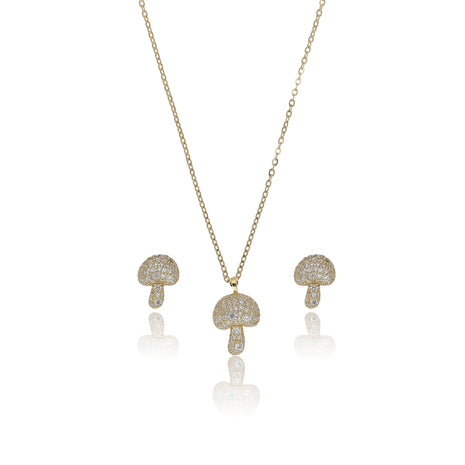 Mushroom Pave CZ Necklace - ESKU302303215