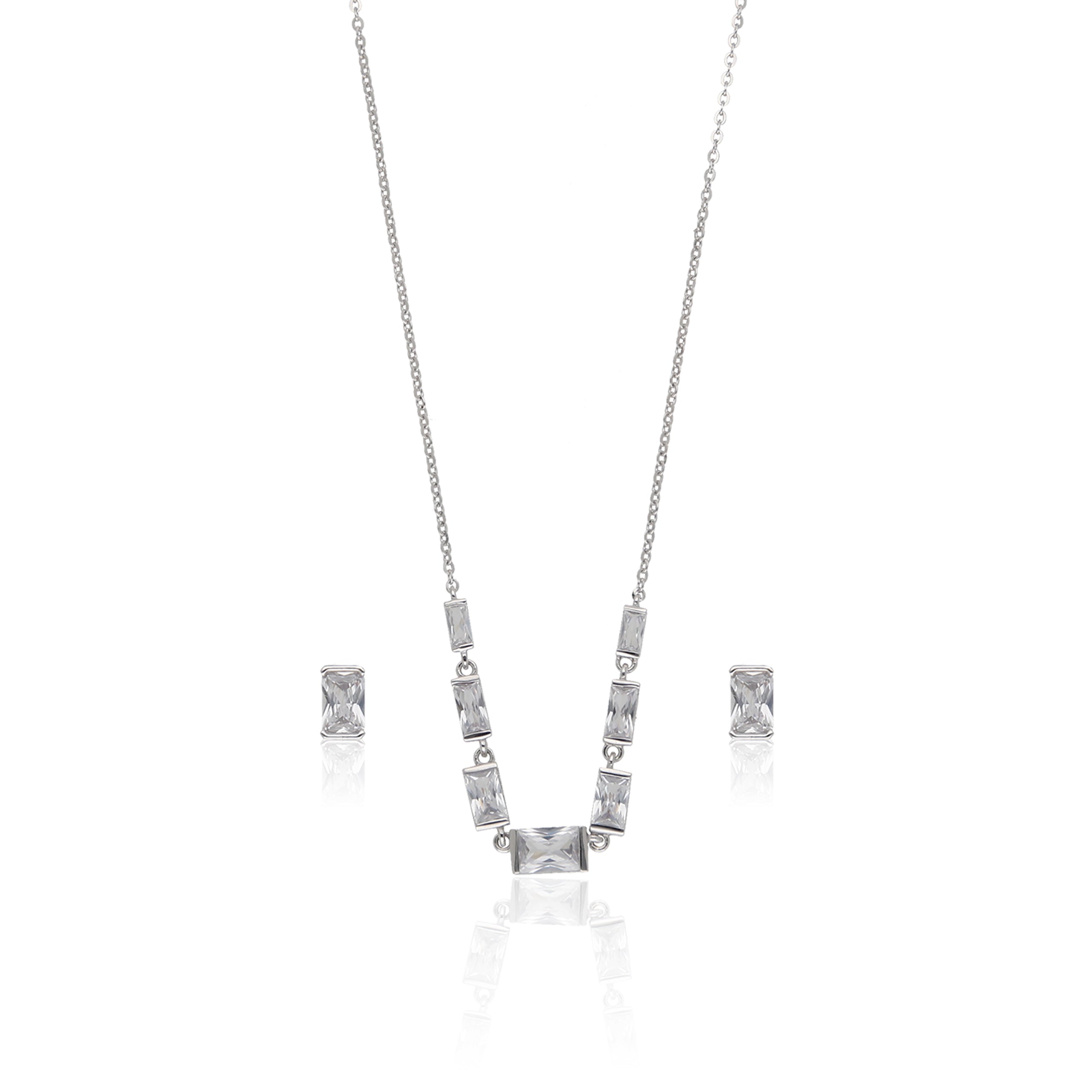 Stylish American Diamond Necklace Set - ESKU302303218