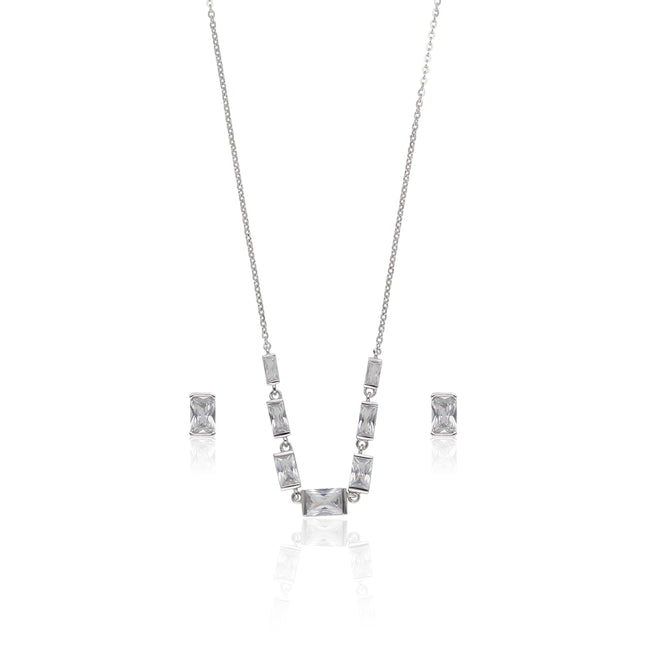 Stylish American Diamond Necklace Set - ESKU302303218