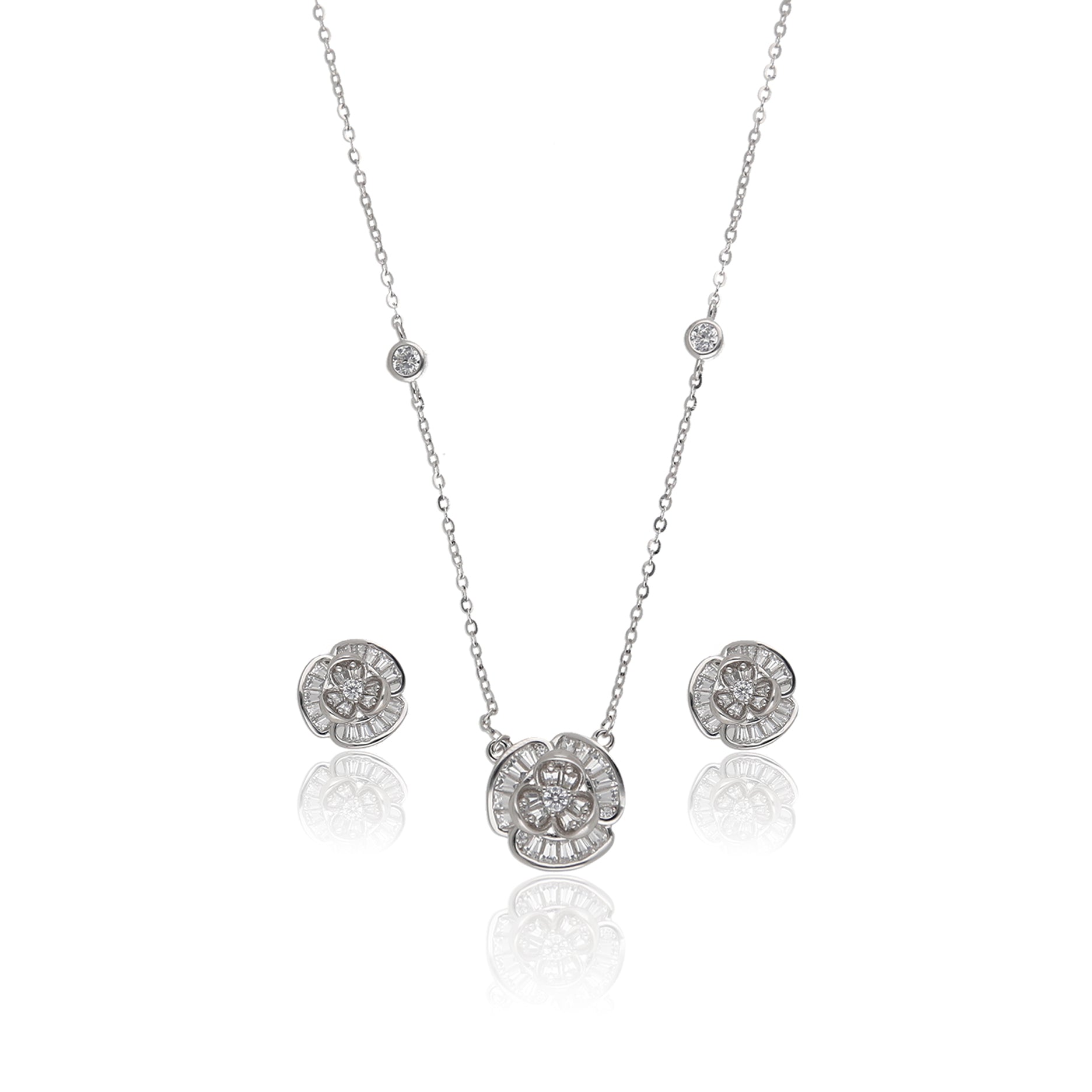 Unique Floral Necklace Sets - ESKU302303220