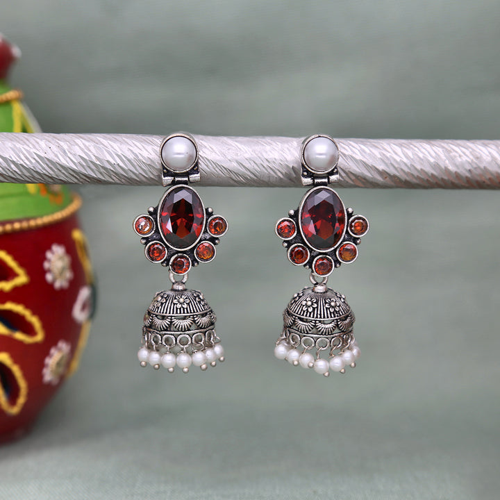 Oxidised Jhumka Earrings - ESKU302303240