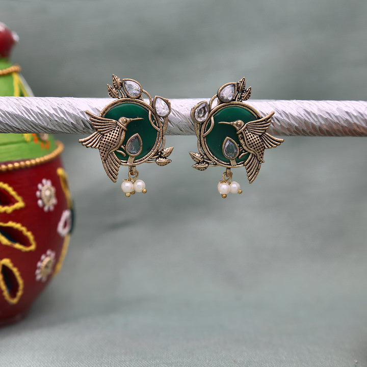 Golden Birds Earring - ESKU302303245