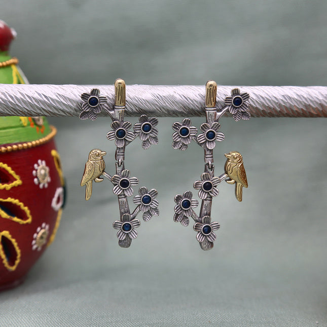 Trendy Oxidised Earrings - ESKU302303249
