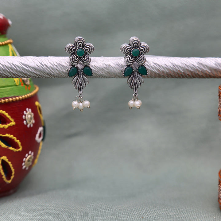 Flower Oxidised Earring - ESKU302303252