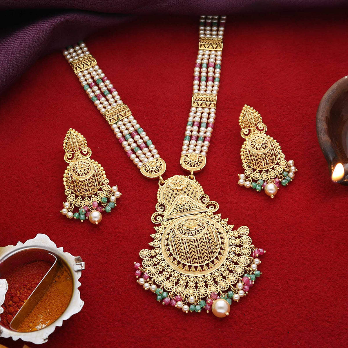 Antique Necklace Set - ESKU302403305