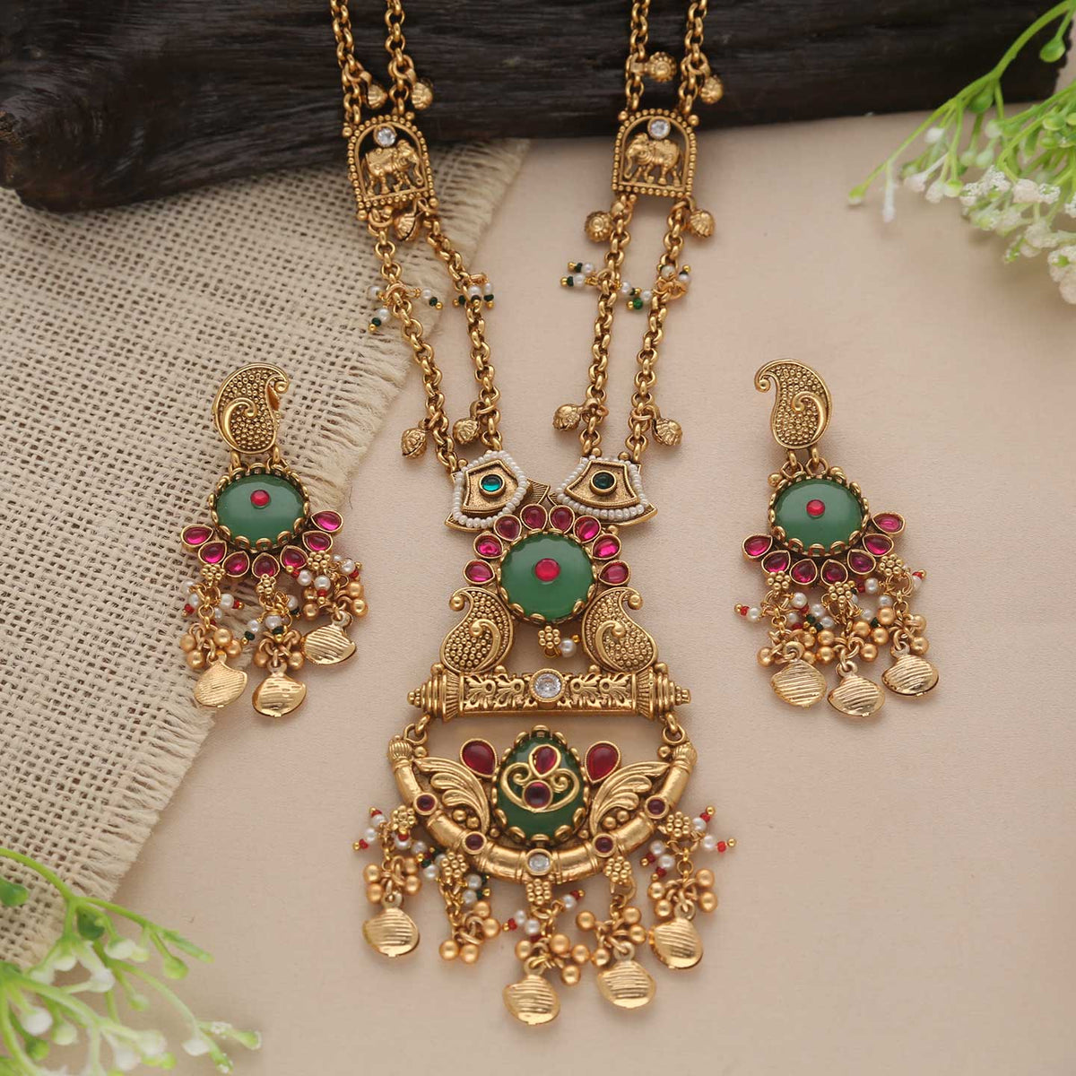 Antique Long Necklace Set - ESKU30250611